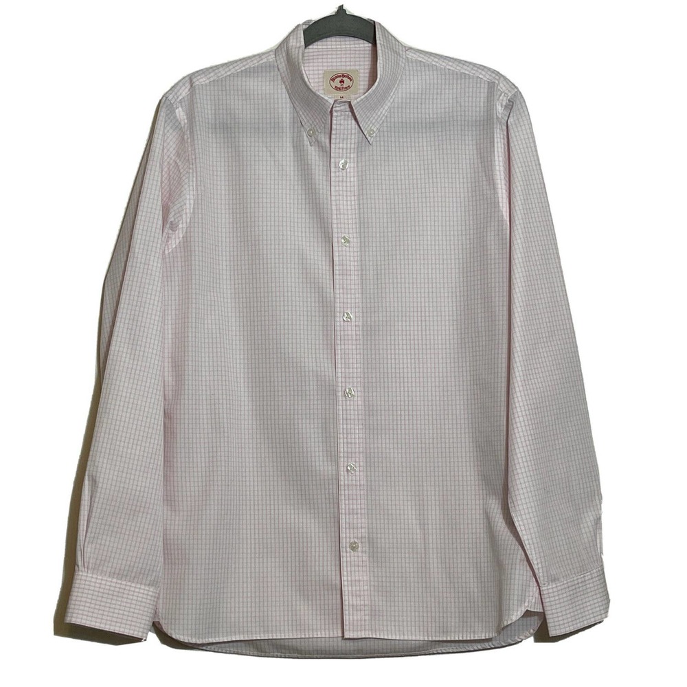 BROOKS BROTHERS Red Fleece Men’s M Pink Checked Shirt - Picture 1 of 5